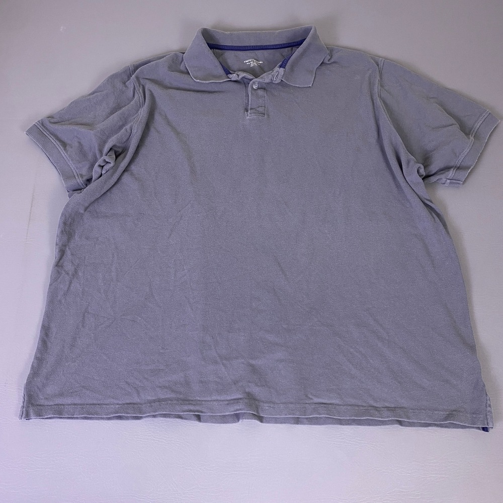 Amazon Essentials Polo Shirt Men's Size 4XLT Gray Short Sleeve Pique 100% Cotton